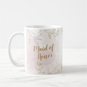 Taza De Café Criada floral rosa y dorada de Honor Mug