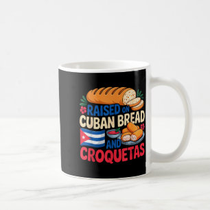 Taza De Café Criado En Pan Cubano Y Croquetas Bandera De Cuba C