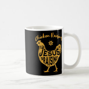 Taza De Café Crianza De Pollos Y Jesús Elogiando El Gráfico De 
