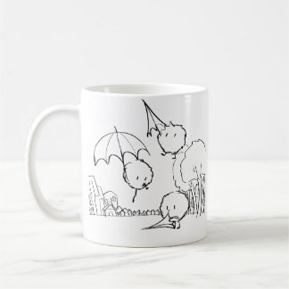 Taza De Café Criaturas de paraguas mullidas