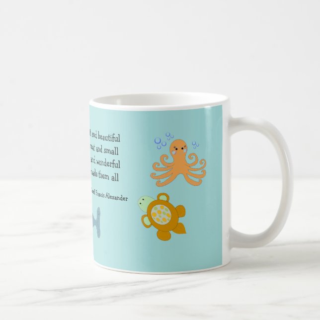 Taza De Café Criaturas del mar con cita Inspiradora (Derecha)
