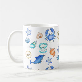 Taza De Café Criaturas marinas con temática de playa