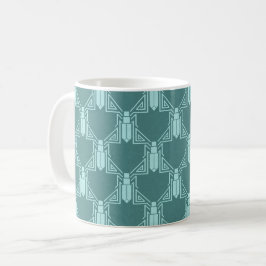Taza De Café Cricket Art Deco - Café turquesa oscuro