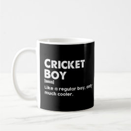 Taza De Café Cricket Boy divertida definición del amante del cr