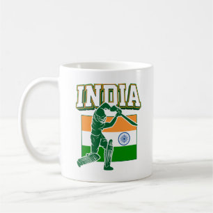 Taza De Café Cricket de la India con un regalo de la bandera in