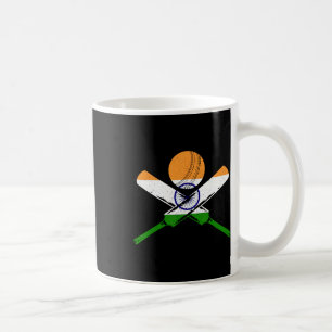 Taza De Café Cricket India Bandera India Vintage Cricketer