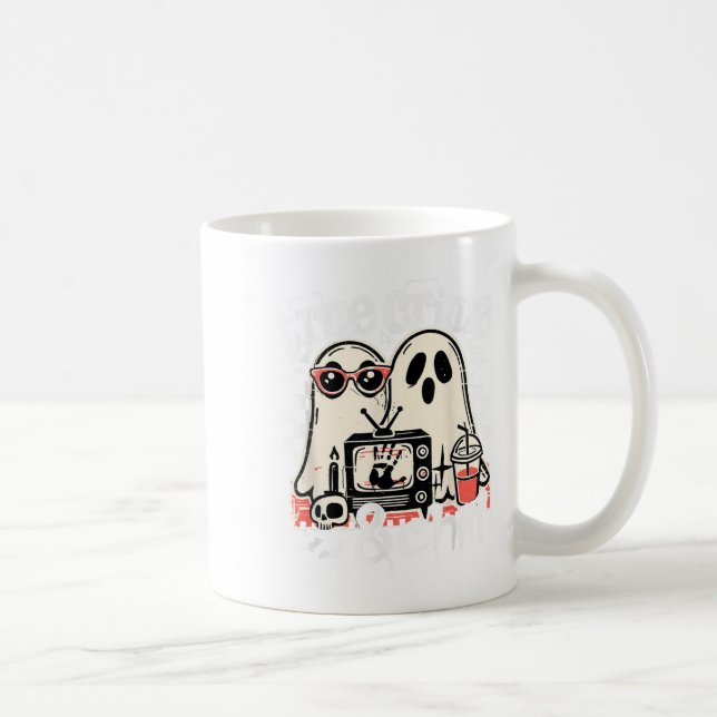 Taza De Café Crimen Verdadero Y Halloween Gracioso, Fantasma Cu (Derecha)