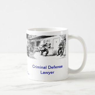 Taza de café criminal muerta del abogado defensor