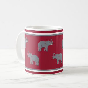Taza De Café Crimson de elefante de Alabama y Gris