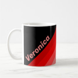 Taza De Café Crimson Fade Stripes with Name