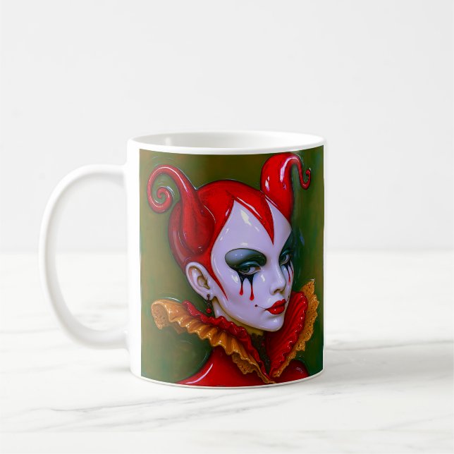Taza De Café Crimson Harlequin (Izquierda)