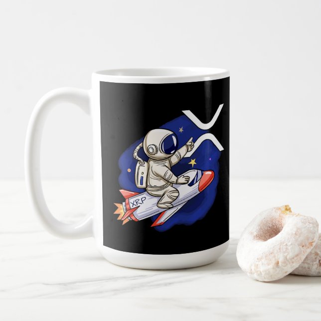 Taza De Café Cripple criptodivisa - Astronauta XRP (Con donut)