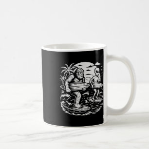 Taza De Café Criptid divertido Bigfoot Alien Surfing Ufo Playa 