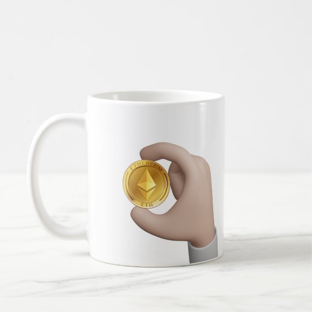 TAZA DE CAFÉ CRIPTOMONEDA ETHERUM (Izquierda)