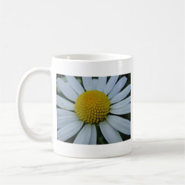 Taza De Café Crisantemo blanco con centro amarillo