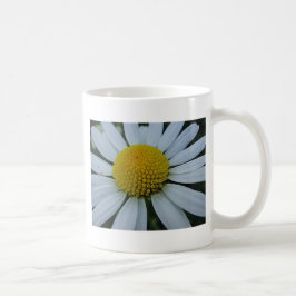 Taza De Café Crisantemo blanco con centro amarillo