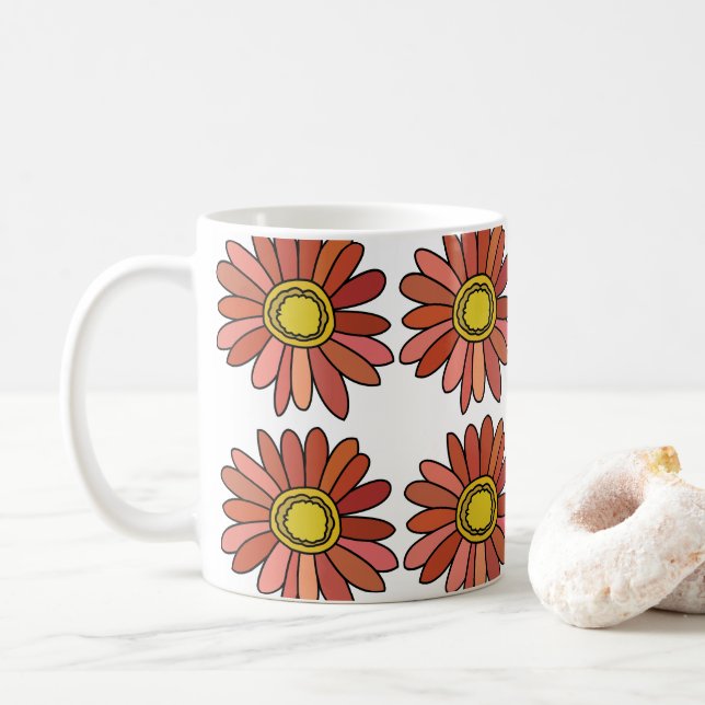 Taza De Café Crisantemo Flor Crisantemo Floral (Con donut)