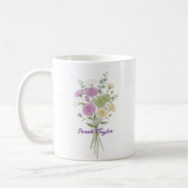 Taza De Café Crisantemo Personalizado de Flor de Cumpleaños Per