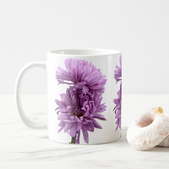 Taza De Café Crisantemo púrpura Mug (Con donut)