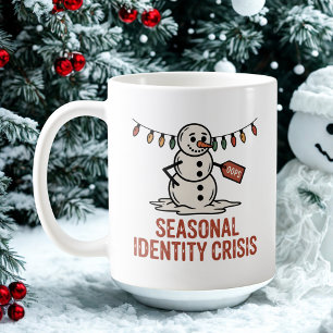 Taza De Café Crisis de identidad estacional Muñeco de nieve d