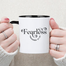 Taza de café cristiana con versículo bíblico sin m