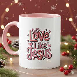 Taza de café cristiana de 11 oz con Amor como Jesú