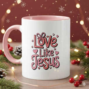 Taza de café cristiana de 11 oz con Amor como Jesú