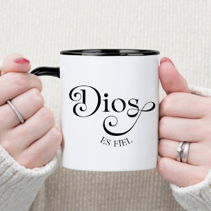 Taza De Café Cristiana Española Dios Es Fiel