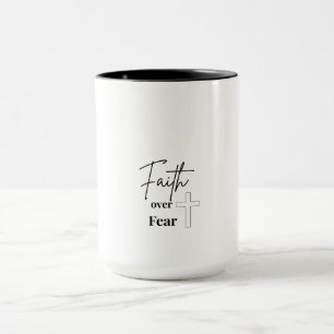 Taza de café cristiana Fe sobre Miedo