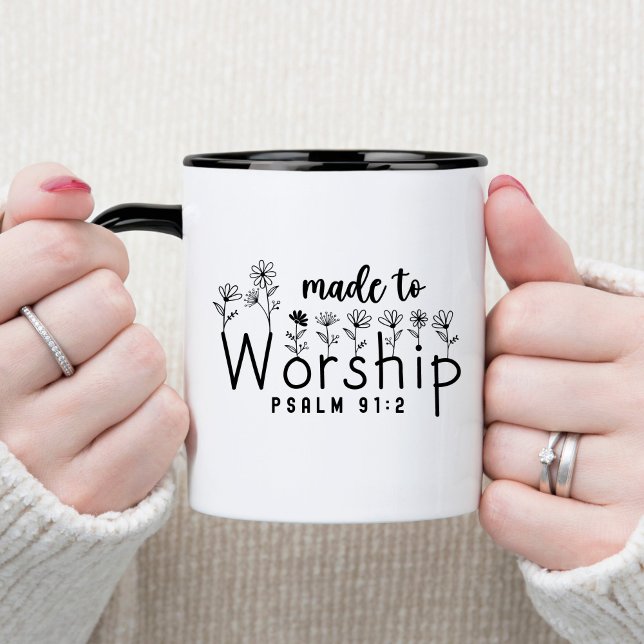 Taza De Café Cristiana Hecha Para Adorar Versículo (Subido por el creador)