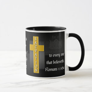 Taza de café cristiana no avergonzada del verso d
