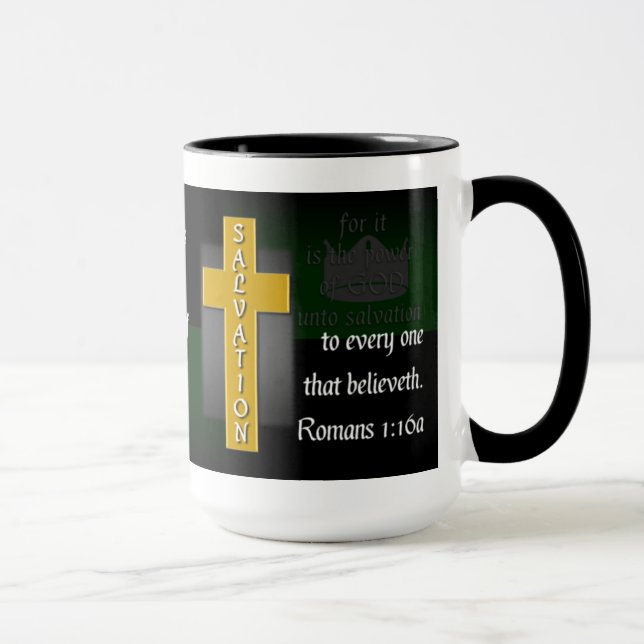 Taza de café cristiana no avergonzada del verso de (Derecha)