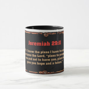 Taza de café cristiana Verso de la Biblia Jeremías