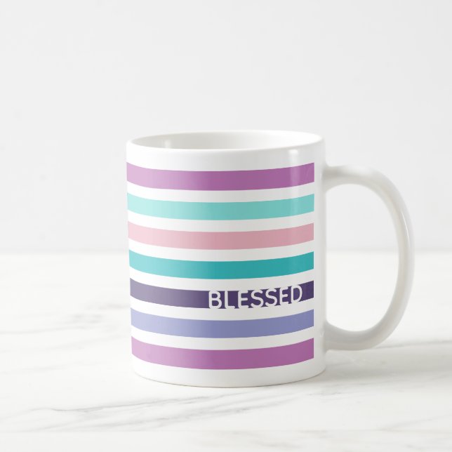 Taza De Café Cristiano BENDIDO Moderno Pastel Striped (Derecha)
