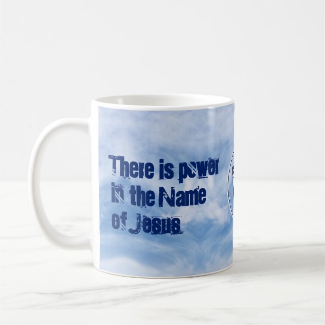 Taza De Café Cristiano CRUZ Jesús Semana Santa Escritura Monogr (Izquierda)