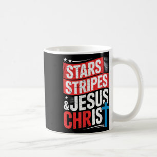 Taza De Café Cristiano Jesucristo Estrellas Tiras 4 De Julio U