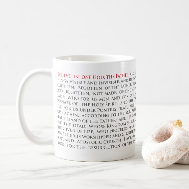 Taza De Café Cristiano ortodoxo Nicene Creed 11oz Classic Mug (Con donut)
