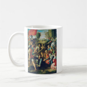 Taza De Café Cristo cayendo de camino al Calvario