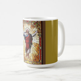 Taza De Café Cristo salvador en vidrio manchado