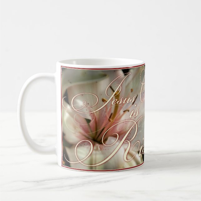 Taza De Café Cristo se ha levantado Mug Especialidad (Izquierda)