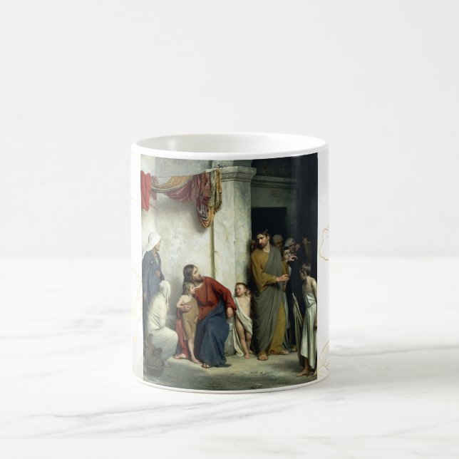 Taza De Café Cristo y los niños por Carl Bloch (Centro)