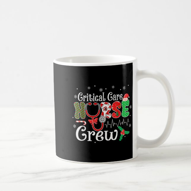 Taza De Café Critical Care Nurse Crew Stethoscope Santa Hat Chr (Derecha)