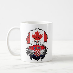 Taza De Café Croacia Bandera de raíces croatas de árbol canadie