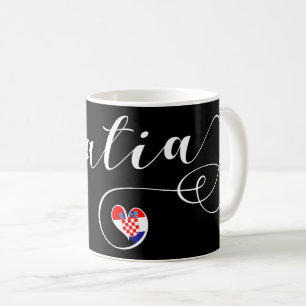 Taza De Café Croacia, corazón croata de la bandera
