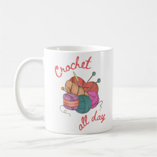 Taza De Café Crochet All Day