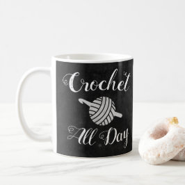 Taza De Café Crochet All Day ・ Yarn Ball & Hook Crafting