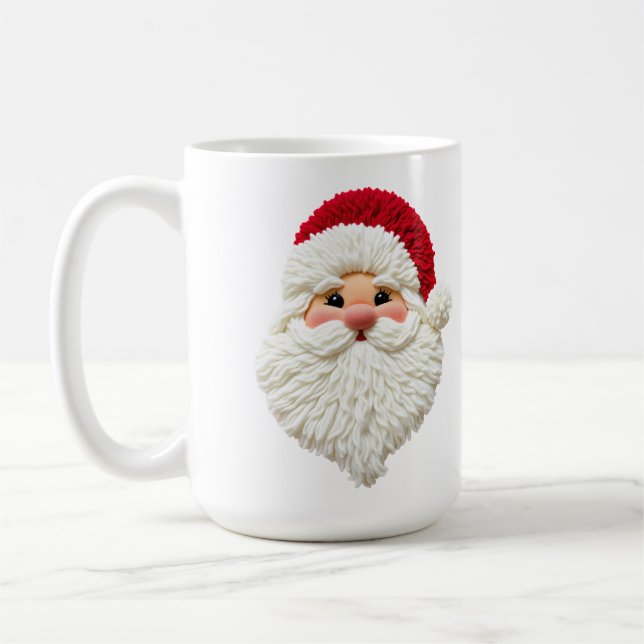 Taza De Café Crochet faux yarn Santa  (Izquierda)