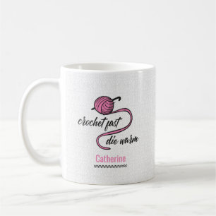 Taza De Café Crochet rosa rápido, muere cálido
