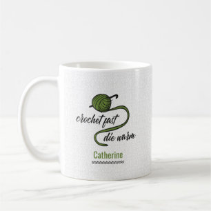 Taza De Café Crochet verde oliva rápido, mortal caliente