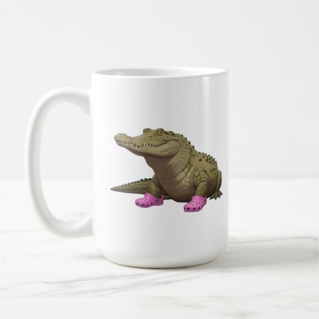 Taza De Café Crocodile wearing croc shoes  (Izquierda)